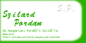 szilard pordan business card